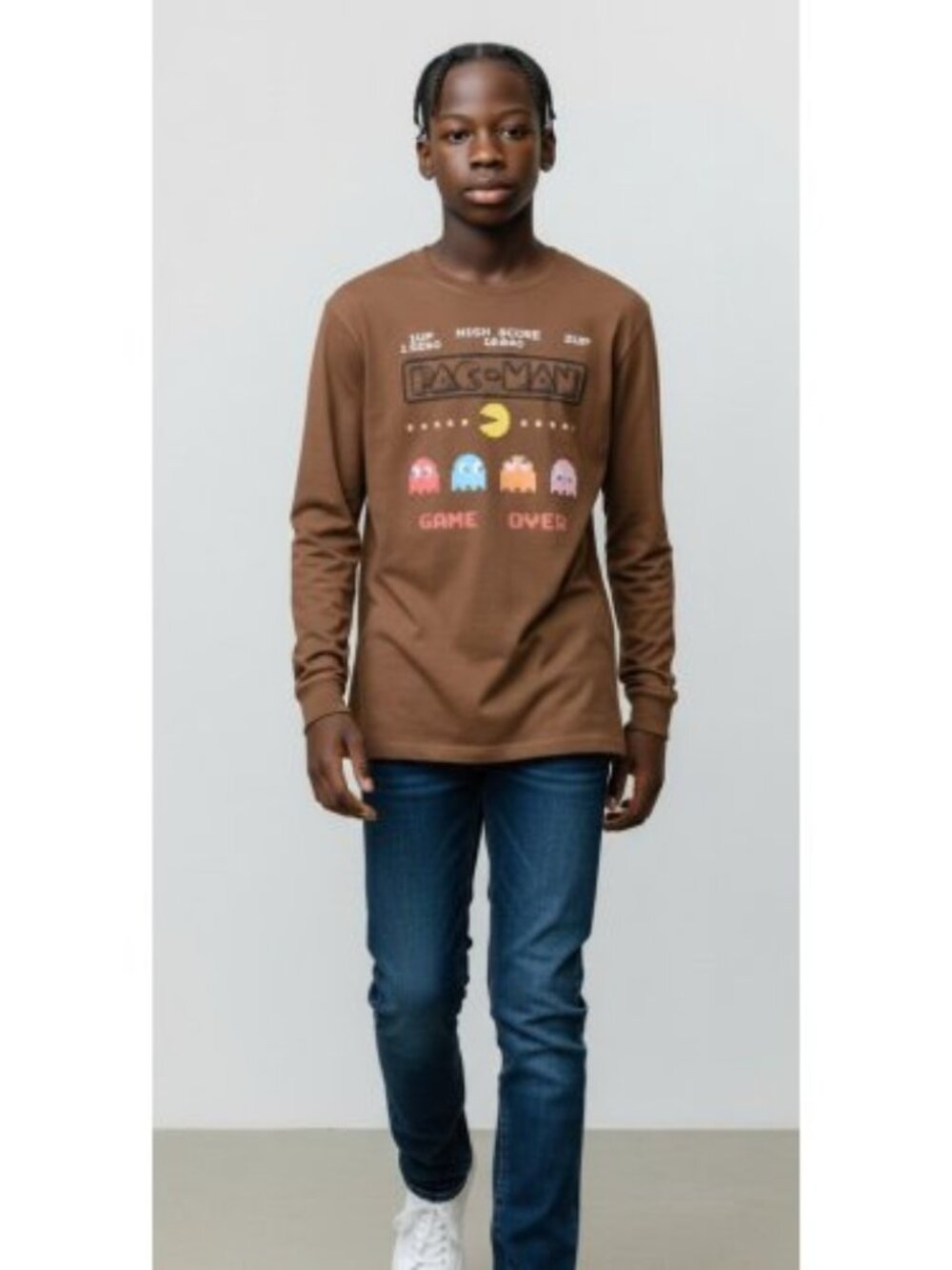 GAP KIDS Brown Long Sleeved PAC MAN Top Boys Size 12